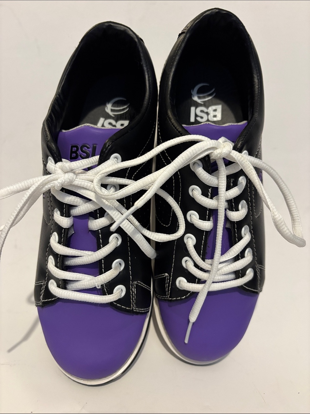 Women's Black and Purple Lace-Up Bowling Shoes